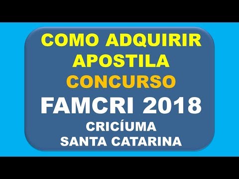 Baixar Apostila Concurso FAMCRI 2018 - Criciúma - SC