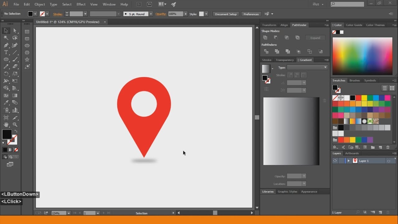 Draw a Map Icon in Adobe Illustrator I Illustrator Tutorial