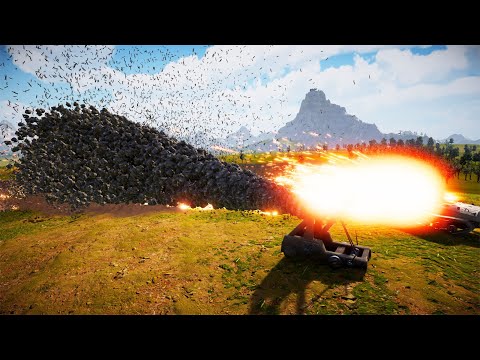 CATAPULT & TANK FULL-AUTO vs 4 ARMIES (1 million) UEBS 2 - Ultimate Epic Battle Simulator 2