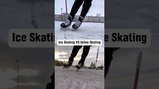 Ice Skating VS Inline Skating 🔥😱 #iceskating #skating  #freestyle #shorts