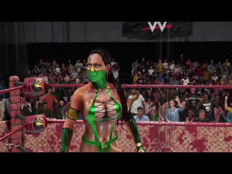 WWE 2K19 Kitana vs. Jade vs. Cassie Cage - Steel Cage Match