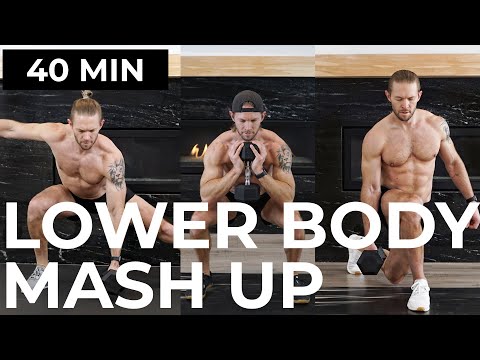 40 Min Home Leg Workout with Weights (Quads, Glutes, Calves & Hamstrings) MASH UP