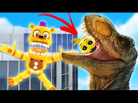 THROWING ANIMATRONICS & A T-REX OFF SKYSCRAPERS! (Gmod FNAF Sandbox Funny Moments)