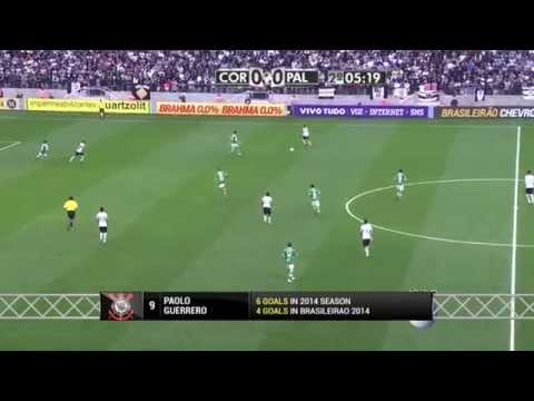 GOAL: 50' Paolo GUERRERO | Corinthians 1 x 0 Palmeiras | Brasileirao 2014
