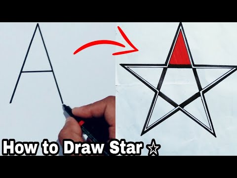 How to turn Letter A into Star ☆ | How to draw Star ☆ with A | Drawing easy
