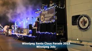 preview picture of video 'Winnipeg Jets in Santa Claus Parade 2013.'