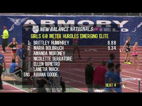 Girls 60m Hurdles EE Prelim Heat 4 - New Balance Nationals Indoor 2013