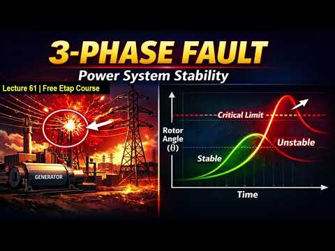 Lecture 61 | Effect of 3 Phase Fault on Power System Stability | Free Etap Course