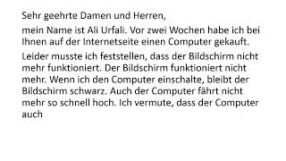 deutsch lernen dtz deutsch b1 prfung und a2 briefe schreiben teil 1 eine - B1 Prufung Brief Schreiben Beispiel deutsch lernen dtz deutsch b1 prfung und a2 briefe schreiben teil 1 eine - B1 Prufung Brief Schreiben Beispiel