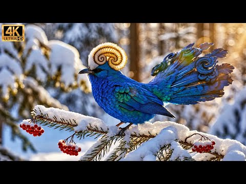 Top 100 Mysterious Birds Found in Winter Forests | 4K Nature ASMR