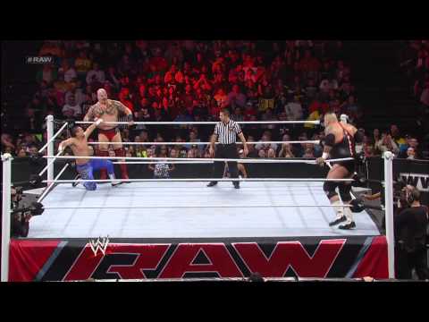 Tensai & Brodus Clay vs. Primo & Epico: Raw, Feb. 11, 2013