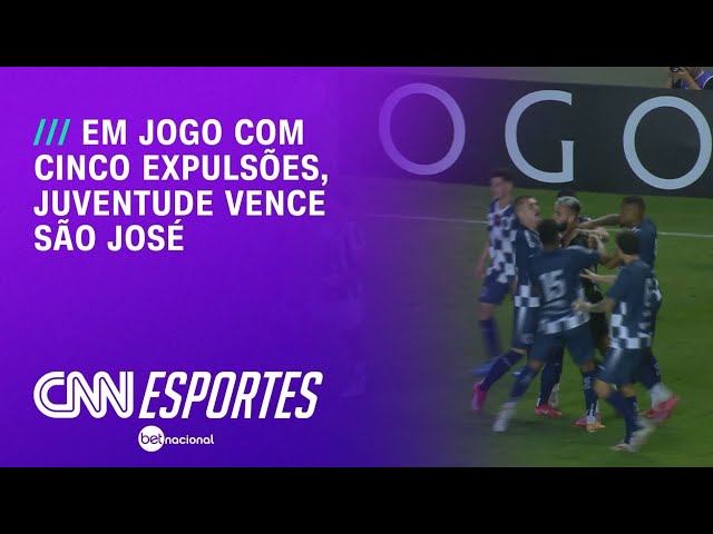 Juventude vence São José em jogo com cinco expulsões | LIVE CNN