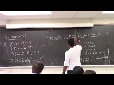 Math 1108-R17 Lecture 35 - Review - Markov chains, Bayes' Rule, Independence, Mutually exclusive