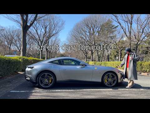 Easy Starbucks Drive-Thru?! Ferrari Roma: Drive to the Park on a Perfect Coffee Day[POV]