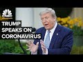 President Donald Trump addresses coronav