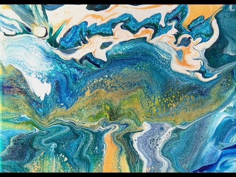 Acrylic Pour Painting 316- Swipes-Mushroom Abstract