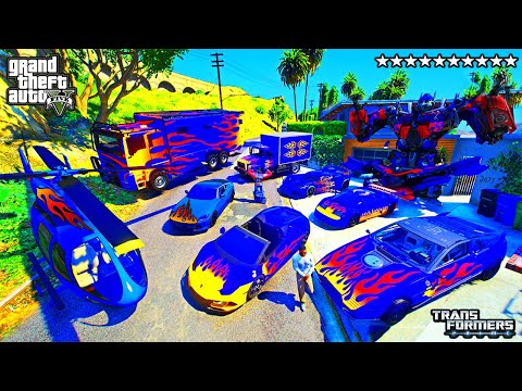 GTA 5 - Stealing TRANSFORMERS "OPTIMUS PRIME" Cars with Franklin in GTA 5!