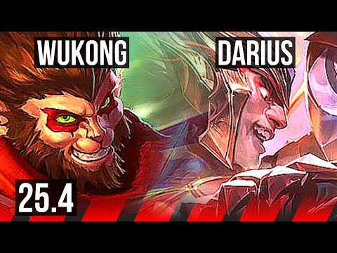 WUKONG vs DARIUS (TOP) | 8 solo kills, Legendary | KR Master | 25.4
