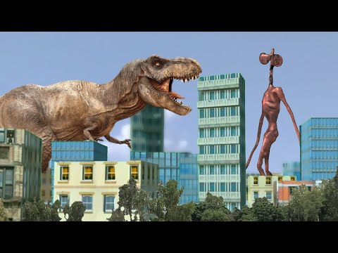 Siren head vs t rex dinosour in real life fight / A short film