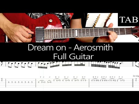 DREAM ON - Aerosmith (Joe Perry): FULL guitar cover + TAB