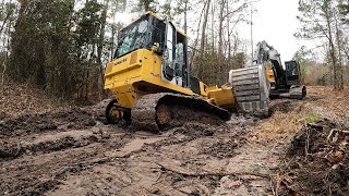 Cutting In A New Road Leads To A Stuck Dozer