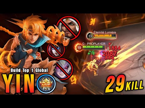 29 Kills!! Powerful Jungler Yin Insane DMG Build!! - Build Top 1 Global Yin ~ MLBB