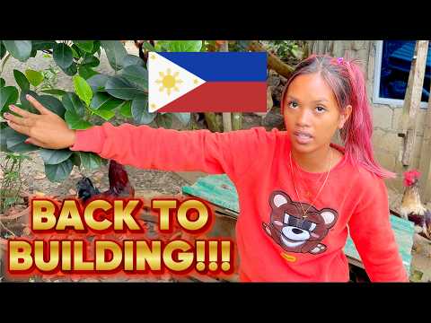 Filipina BACK TO BUILDING! House Kitchen Construction! OFF GRID ISLAND FAMILY PHILIPPINES LIVING