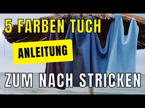 5-color shawl knitting pattern without decreases - knitting instructions