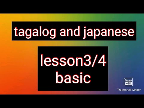tagalog and japanese tutorial basic
