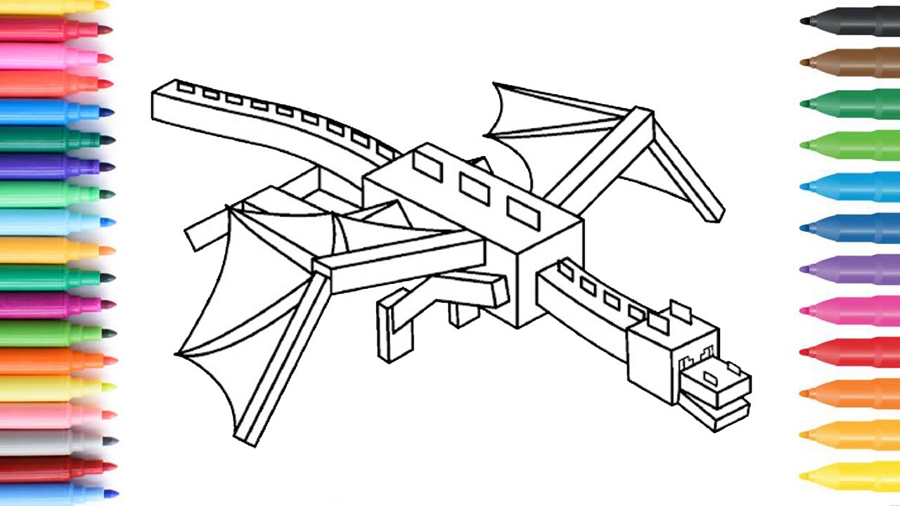 How to Draw the Ender Dragon from Minecraft | Drawings for Kids