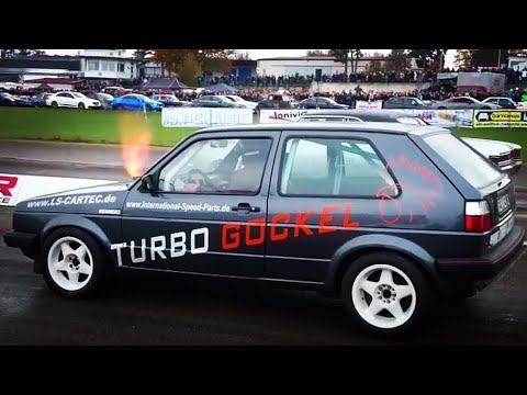 Flugplatzblasen 2016 VW Golf Mk2 VR6 Turbo 4motion 1000+HP 1/4 Mile Drag Race Turbo Gockel Renner 3