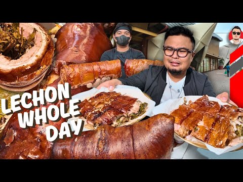 Eating only LECHON for 24 hours! Top 3 Ultimate LECHON Food Trip sa Puso Village!