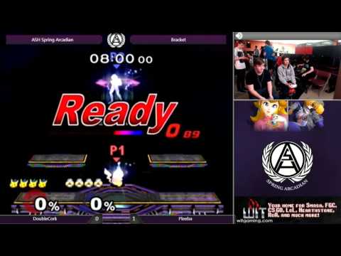 DoubleCork (Peach/Pikachu) vs Pleeba (Sheik) - ASH Spring Arcadian Melee Bracket