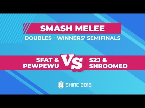 SFAT/PewPewU vs S2J/Shroomed - Smash Melee Doubles: Winners' Semifinals - Shine 2018
