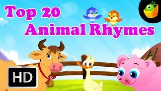 Top 20 Animal Nursery Rhymes | 20+ Mins | Compilation of Cartoon/Animated Songs For Kids