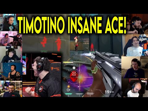 Valorant Streamers Reacts To 100T Timotino HIT THE CRAZIEST ACE Against Leviatan In VCT
