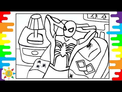SPIDERMAN MILES MORALES Coloring Page|SPIDERMAN  Watches Tv|Jim Yosef - Lights [NCS Release]