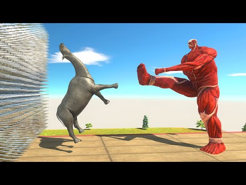 Colossal Titan Powerful Kick in Spikes - Animal Revolt Battle Simulator