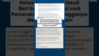 Ngaku Keputusan Bersama, Raisa Beri Surat Klarifikasi soal Perceraian Rumah Tangga Melalui Instagram