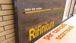 Cancelli scorrevoli COPERTURA con metallo e policarbonato. Finitura a doppia faccia.