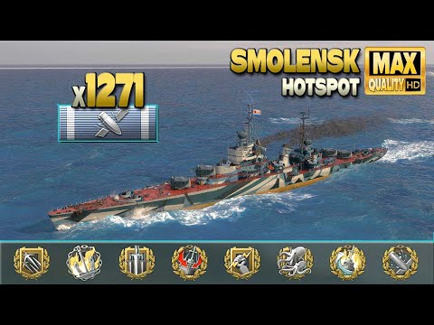 Cruiser Smolensk with insane 1271 hits & good teamwork - World of Warships