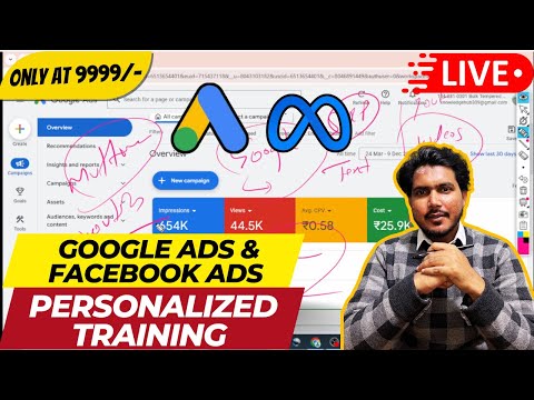 Live Google ads facebook ads Personalized Training 0nly at 9999