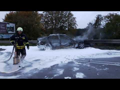 Wypadek na trasie Sierakowice - Puzdrowo. Spalone BMW