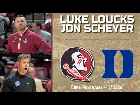 Luke Loucks Jon Scheyer Press Conference | Duke 91, FSU 87 | FSU Basketball | Warchant TV #FSU