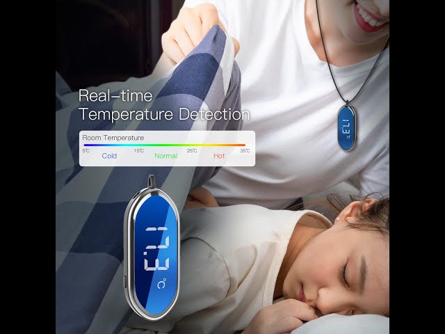 BLUMIX F9 Smart Necklace Air Purifier with Temperature & Humidity Monitoring - Black