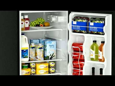 Manastin 4.5 Cu.Ft Mini Fridge with Freezer, 2-Door Small Refrigerator with 7-Level Adjustable Thermostat, Quiet Compact Fridge for Bedroom, Apartment, Dorm, Office (Silver) video review thumbnail