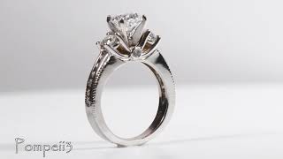 2ct 3 Stone Diamond Engagement Ring 14k White Gold by Pompeii3 ENG7236