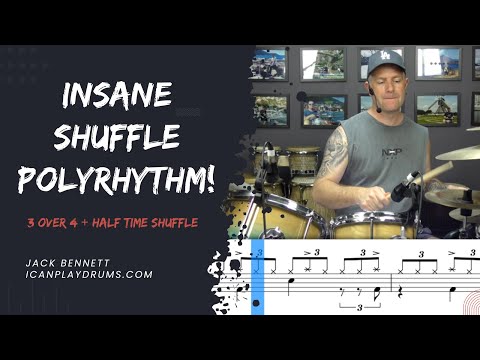 Half Time Shuffle With 3 Over 4 Polyrhythm - Icanplaydrums.com