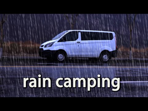 Rain camping camper van | vanlife - gentle rain sounds |relaxing video|ASMR|