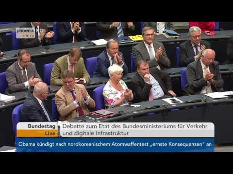 Haushalt im Bundestag: Debatte zum Verkehr und zur digitalen Infrastruktur am 09.09.2016